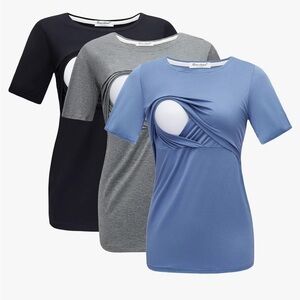 Women's 3 Packs Maternity Nursing Tops